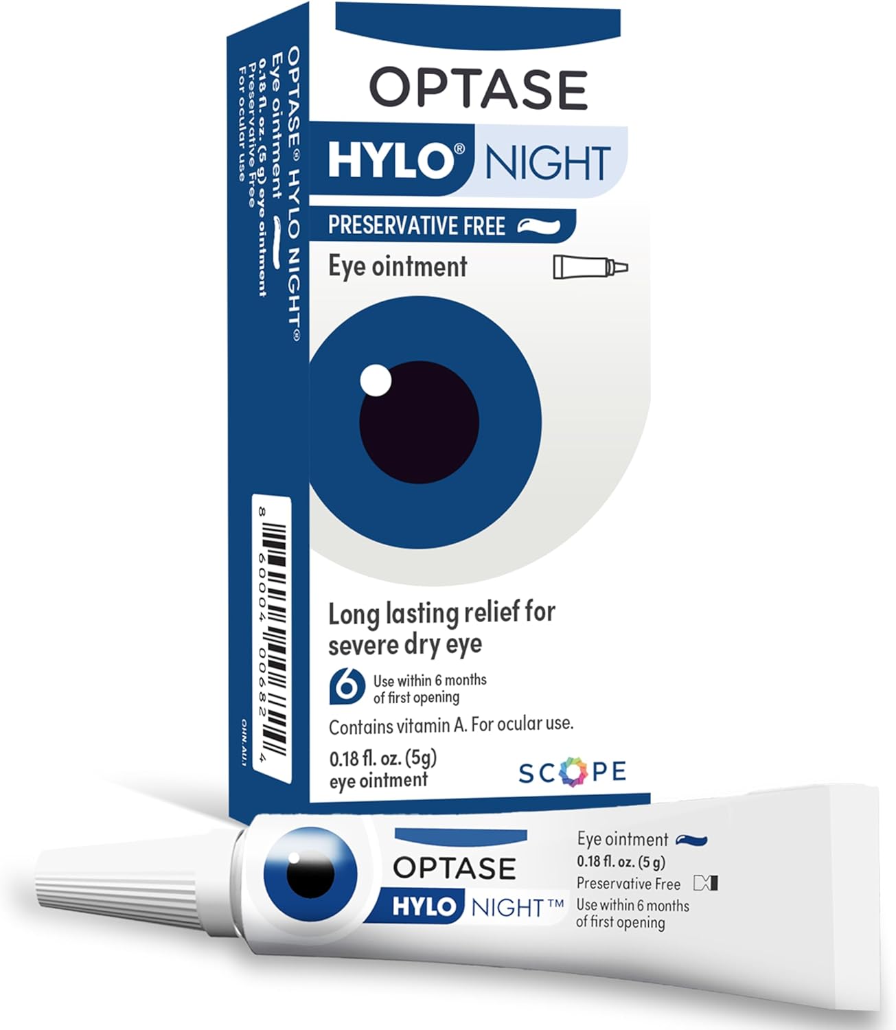 Pack of 12-Optase Hylo Night W/ Vitamin A O/O 5Gm  By SCOPE HEALTH 