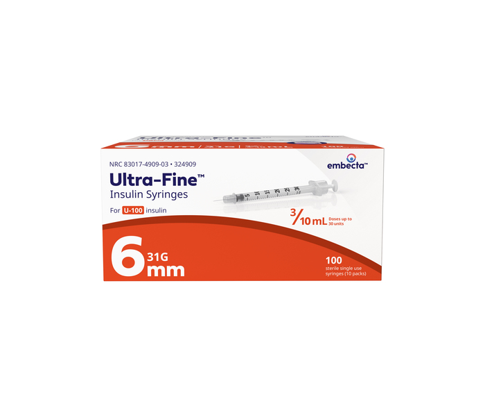 EMBECTA UF INSULIN 0.3ML 31GX6MM SYG 100CT BY EMBECTA MEDICAL USA