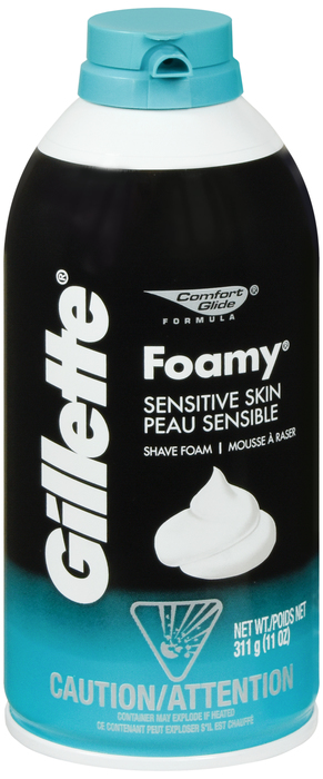 Case of 12-Gillette Foamy Shave Foam Sensitive Skin 11 OZ BY P&G USA