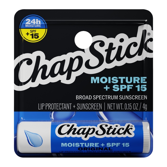 CASE OF 12-ChapStick Lip Balm Moisture+SPF15 12x0.15oz By Emerson Pharma USA