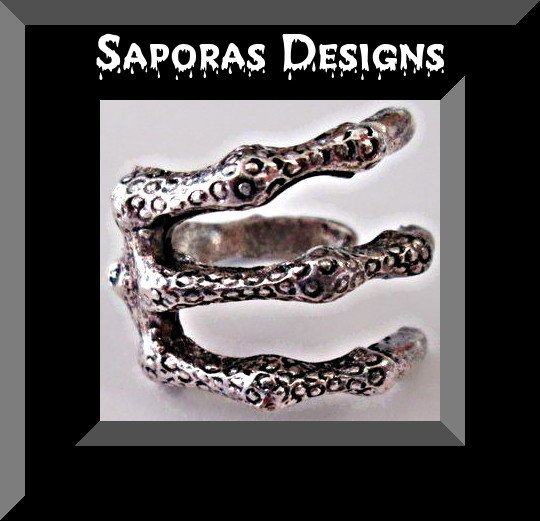 Image 0 of Silver Tone Size 6 Claw Design Ring Biker Gothic Punk Rock Style