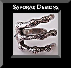 Silver Tone Size 6 Claw Design Ring Biker Gothic Punk Rock Style