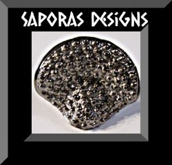 Gun Metal Horse Saddle Design Ring Size 8 Black In Color