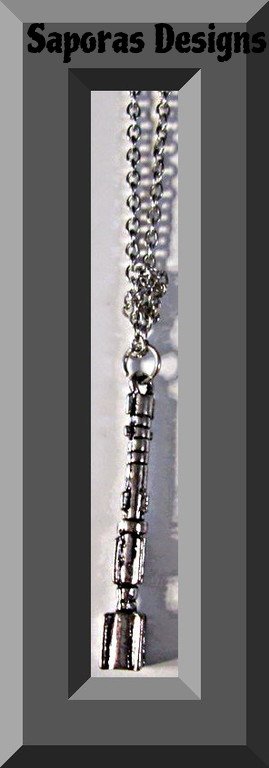 Image 0 of Doctor Who Sonic Screwdriver Design Necklace Silver Tone