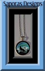 Silver Tone Wolf Design Necklace