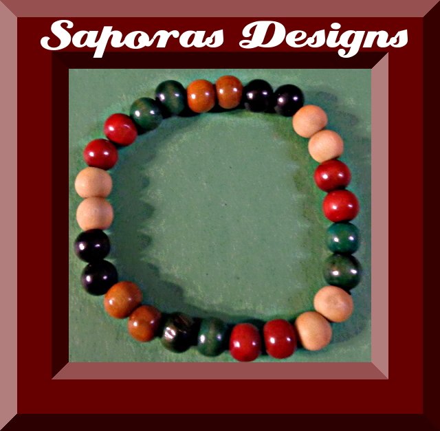 Image 0 of Handmade Colorful Wood Prayer Bracelet Religious Jewelry