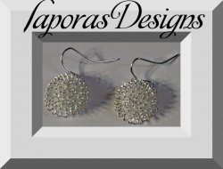 Silver Tone Dangle Snow Ball Design Earrings