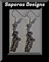 Tibetan Silver Statue Of Liberty Design Dangle Earrings