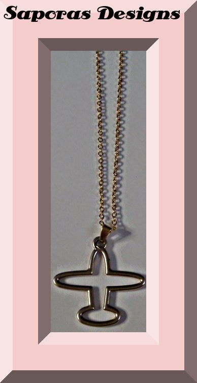 Image 0 of Gold In Color Airplane Design Necklace