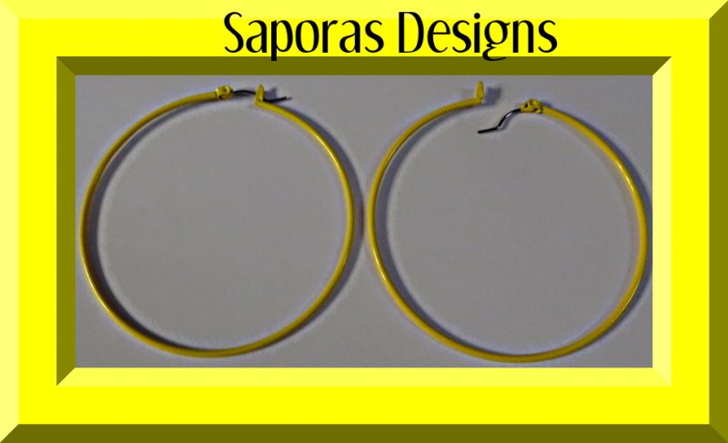Image 0 of Yellow Hoop Design Earrings