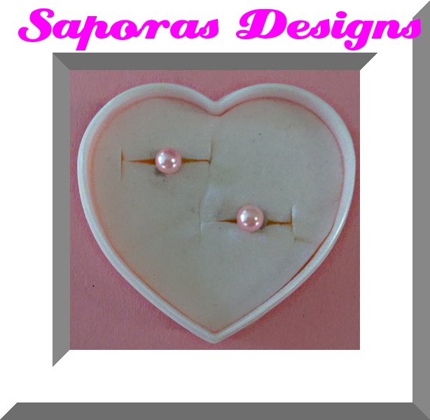 Image 0 of Pink Faux Pearl Stud Earrings