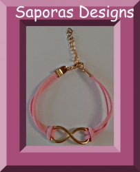 Handmade Pink Leather Infinity Design Bracelet