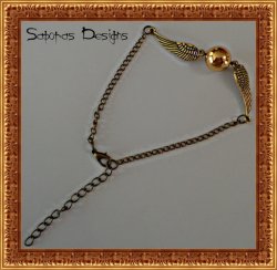 Harry Potter Snitch Design Bracelet Gold Tone In Color