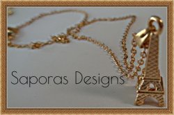 Gold Tone Eiffel Tower Design Necklace