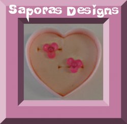 Pink Flower Design Stud Earrings