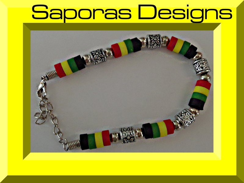 Image 0 of Colorful Beaded Bracelet Bob Marley Style Unisex
