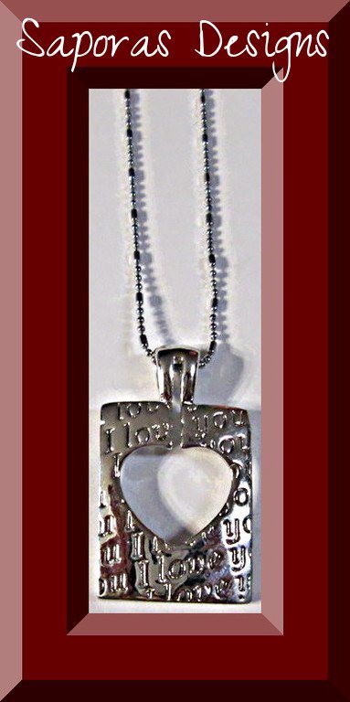 Image 0 of 18KRP I Love You Heart Design Necklace