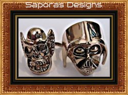 Gold Tone Double Finger Ring Size 6 & 8 Star Wars Designs