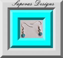 Silver Tone Dangle Turquoise Earrings Native Ethnic Tribal Bohemian Design