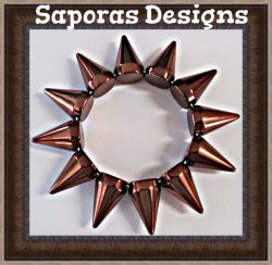 Bronze In Color Spike Design Bracelet Gothic Rock Punk Biker Unisex Stretchable 