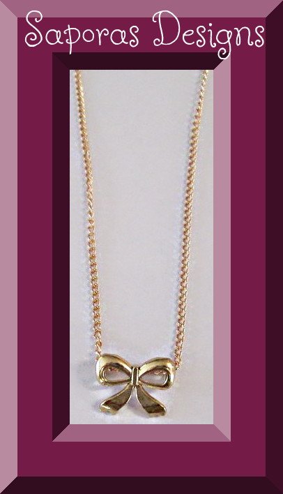 Image 0 of Gold In Color Bow Design Necklace