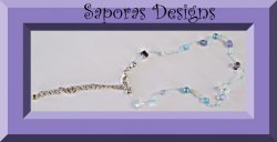 Handmade Anklet With Blue Rope & Purple Blue & Clear Beads