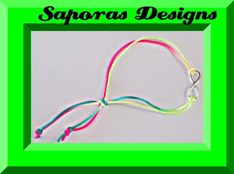 Image 0 of Handmade With Colorful Rope Bracelet With Infinity Charm Fits Most Wrist