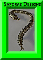 Antique Bronze In Color Centipede Design Ear Cuff Earring Unisex Punk Rock Biker
