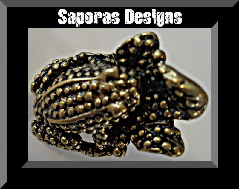 Image 0 of Antique Design Size 6.5 Frog On A Lilly Pad Design Ring