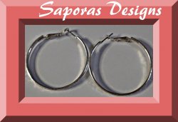 Silver Tone Hoop Design Earrings