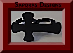 Black Cross Double Finger Design Ring Size 7 & 8 Biker Gothic Punk Rock Style