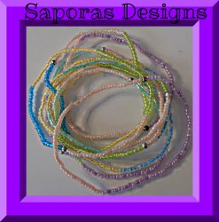 Set Of (10) Ten Colorful Beaded Bracelets Elastic Stretchable Fits Most Wrist