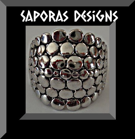 Image 0 of Silver Tone Size 8 Dragon Scale Design Ring Biker Gothic Punk Rock Style