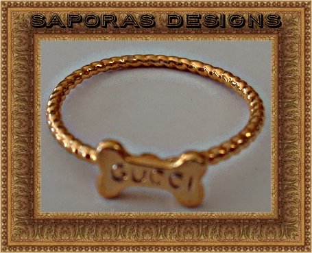 Image 0 of Gold Tone Size 6.5 Dog Bone Design Ring With The Name 