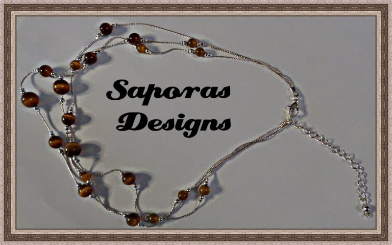 Image 0 of Silver Tone Multi-Layered Necklace With Brown & Silver Tone Beads