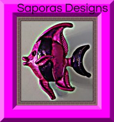 Purple Fish Design Brooch With Black Crystal Eyes!