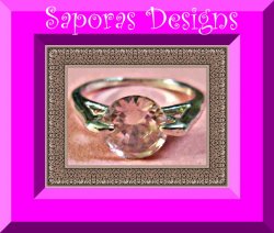 Size 6 Silver Tone Ring With Pink Crystal