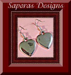 Silver Tone Dangle Heart Design Earrings