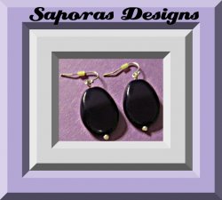 Dark Purple Beaded Dangle Earrings With Silver Tone Finish Simple Style