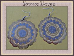 Gold & Silver In Color Dangle Flower Design Earrings