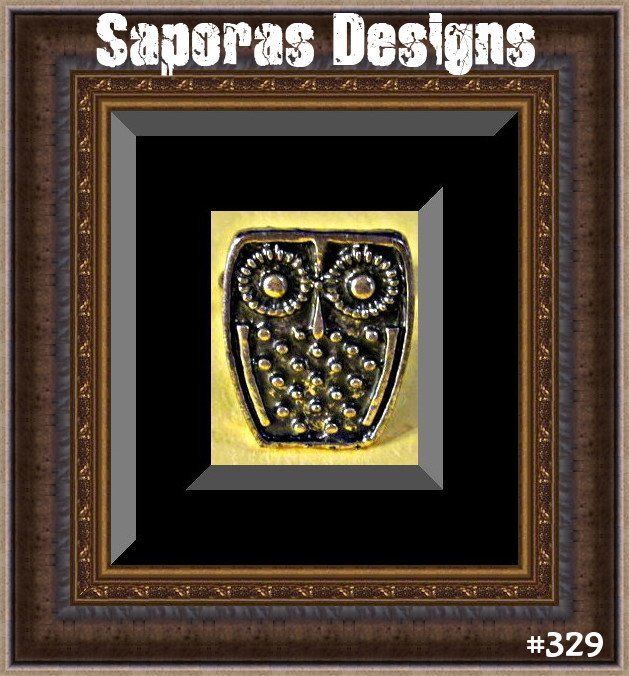 Image 0 of Antique Owl Design Ring Size 6.5 & Adjustable To Fit Most Fingers