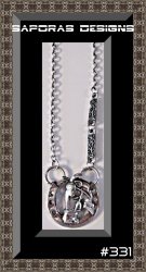 Vintage Silver In Color  Horse Shoe / Flower Design Necklace For Good Luck