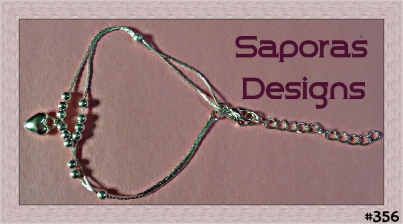 Image 0 of Silver Tone Beaded Anklet With Silver Tone Heart Design