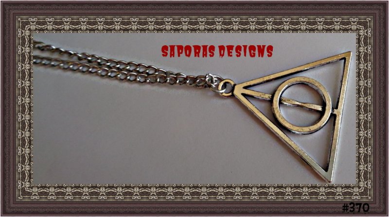 Image 0 of Silver Tone Harry Potter Deathly Hallows Design Necklace Unisex