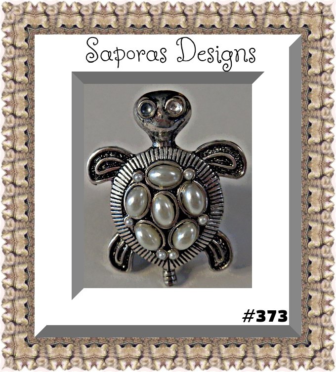 Image 0 of Tibetan Silver Turtle Design Ring Size 7 With White Faux Pearls Native Ethnic 