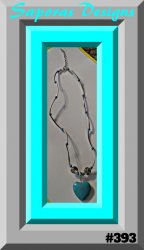 Tibetan Silver & Turquoise Heart Design Necklace Native Ethnic Tribal Bohemian 