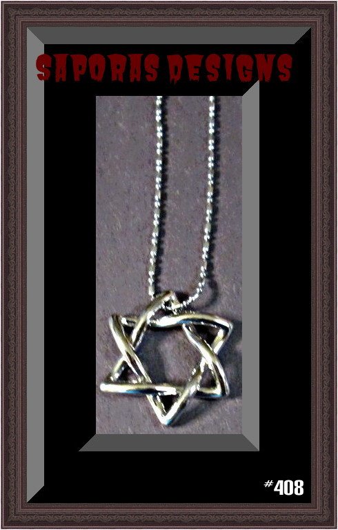 Image 0 of 18KRP 6 Point Star Design Necklace Unisex Biker Gothic Punk Rock Style