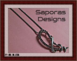 Vintage Silver Tone Tornado Design Necklace With Pink Crystals