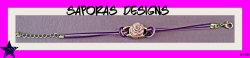 Handmade Purple Flower Bracelet Adjustable To Fit Most Wrist