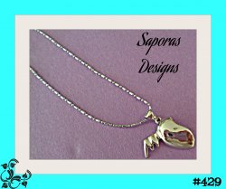 18KRP Half Heart & Angel Wing Design Necklace